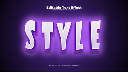 Purple violet and white style 3d editable text effect - font style