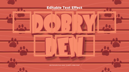Red dobry den 3d editable text effect - font style