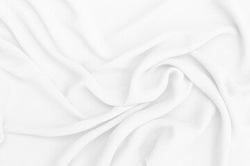Waving white fabric background, blank fabric texture background