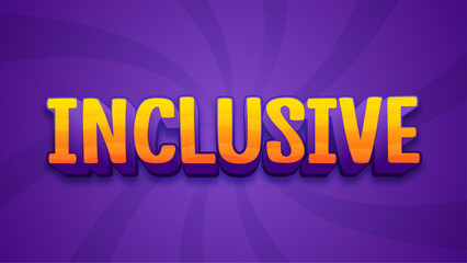 Obraz premium Purple violet orange and yellow insclusive 3d editable text effect - font style