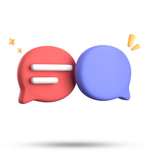 3d rendering of speech bubble with notification icons, 3D pastel chat icon set. Set of 3d speak bubble.