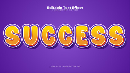 Orange yellow and purple violet success 3d editable text effect - font style - obrazy, fototapety, plakaty