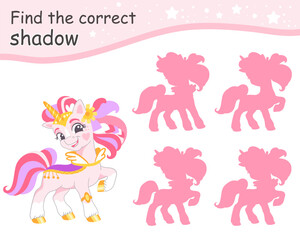 Find correct shadow royal unicorn pink vector © alinart
