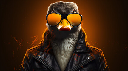 Image of a duck wore sunglasses - Powered by Adobe