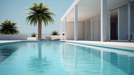 Obraz na płótnie Canvas luxury swimming pool in the villa area