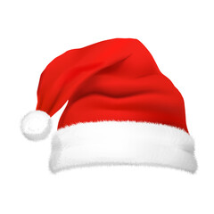 Santa hat transparent png  or isolated on white background. xmas hat or christmas cap.