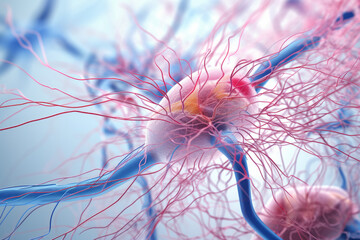 Obraz premium Medical illustration of the human brain and nerves