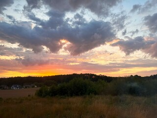 Natural background sky. Celestial Serenity. Cirrus Clouds Painting the Sky in Gentle Hues
