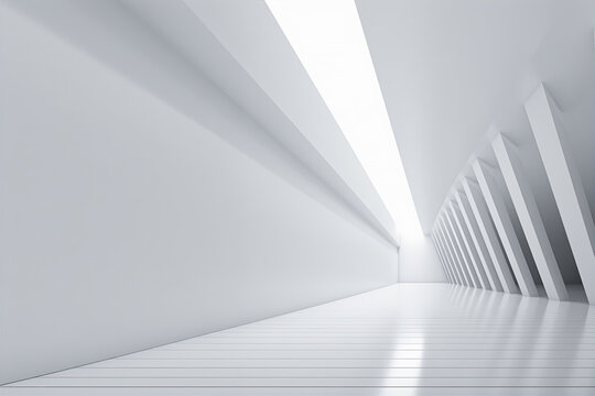  Empty Room With Fresh White Modern Architecture Interior Background © Mike