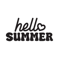 Hello Summer Vector Design on White Background