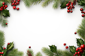Naklejka na ściany i meble christmas background with fir branches