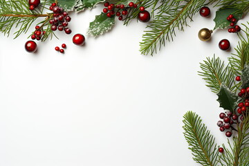 Naklejka na ściany i meble christmas background with fir branches