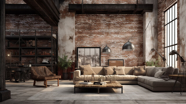 living room in vintage style.