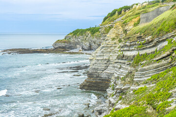 Flysch cliffs of Sainte-Barbe in Saint-Jean-de-Luz, France
