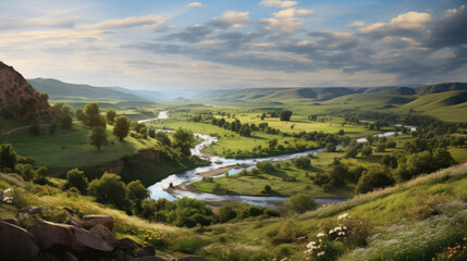 Naklejka premium landscape in the spring