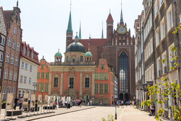 Amazing architecture of the main city in Gdansk, Poland - obrazy, fototapety, plakaty