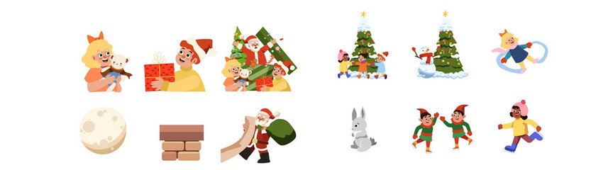 Obraz na płótnie Canvas Mini Set of Winter Christmas Theme