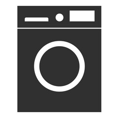 Washing machine simple icon with white background electrical appliance vector illustration