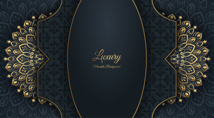 luxury background  with mandala ornament - obrazy, fototapety, plakaty