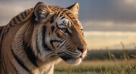 Close up Portrait of Tiger in Natural Habitat