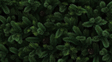 green christmas tree branches background 