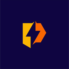 Letter P power logo template