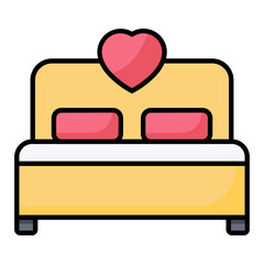 Honeymoon Colored Outline Icon