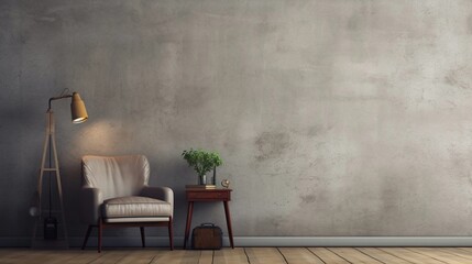 space for text on textured background surrounded by home furnitures, background image, AI generated