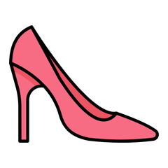 Wedding Shoe Colored Outline Icon