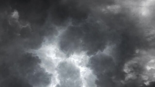 view of Dramatic dark sky and clouds 4k