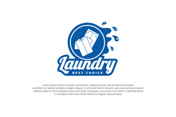 logo circle laundry water splash clothes