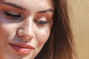 Close up portrait of a girl model