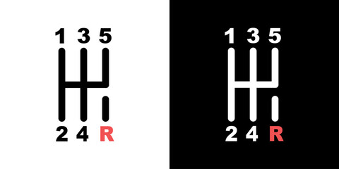 Transmission manual. Gearbox vector icon. Car gear symbol. Transmission car icon.