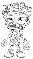 Grumpy Old Man Cartoon Character Outline