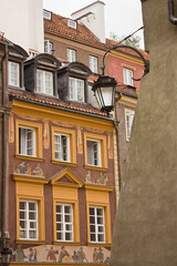 old house in the historic centre   in Warsaw, Poland