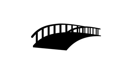 Park bridge, black isolated silhouette