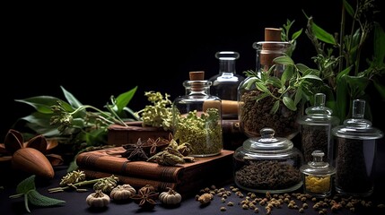 Obraz na płótnie Canvas Chinese medicine ingredients, natural traditional herbal medicine, alternative medicine