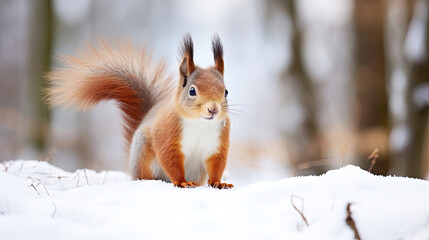 squirrel in snow