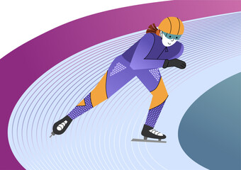 Female skate athlete is exiting the curve