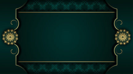 Green luxury background  with mandala ornament