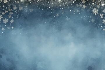 Obraz premium Abstract Blue Background Ad. Artistic Announcement and Antique Advertisement on a Black Background for Birth and Baby