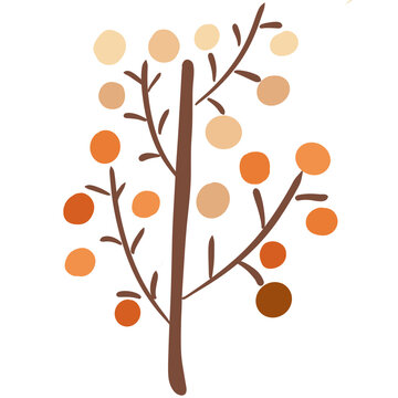 Autumn tree illustration , trees in autumn elements
