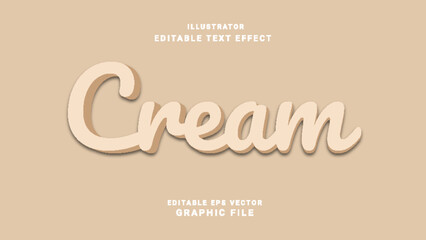 Cream 3D Clean Editable Text Effect - Creamy 3d editable text effect