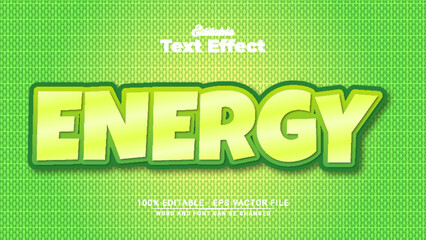 Energy 3D text effect on green background - Editable font style - Energy green nature 3d logo template editable text effect style