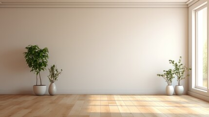 Minimalist urban apartment with sunlight.