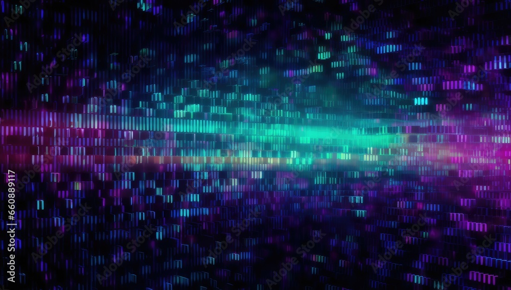 Wall mural digital cyberspace with particles and digital data network connections