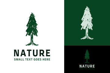 Naklejka na ściany i meble Simple Creative Sketch Scratch Tree Nature Pencil Marker Texture Logo Design Branding Template