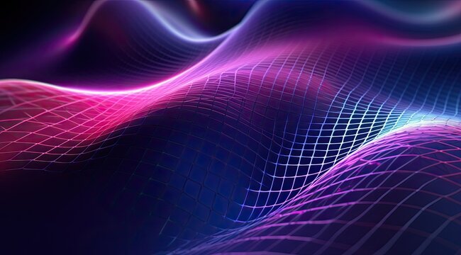 background with pink blue glowing neon moving high speed wave