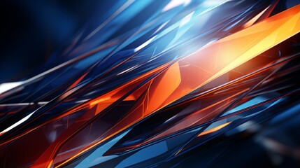 Abstract geomtric background of orange stripes on a dark blue background. Background for design.