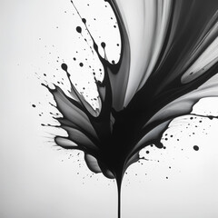 ink blotch splash black and white